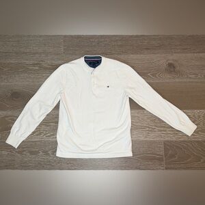 Tommy Hilfiger Cream Long Sleeve Henley Men’s XL Embroidered Logo